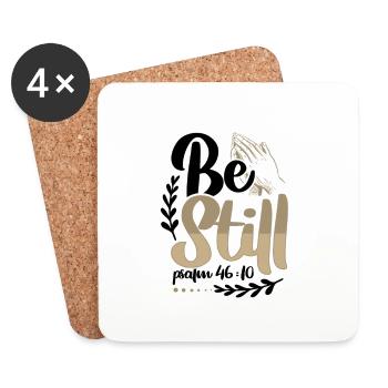 Christianity Be Still Psalm 46 10 Christian Gift - Coasters (set of 4) - white - Front