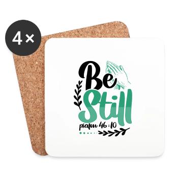 Christianity Be Still Psalm 46 10 Christian Gifts - Coasters (set of 4) - white - Front