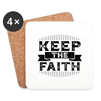 Fun and Inspirational Keep the Faith Christian - Coasters (set of 4) - white - Front