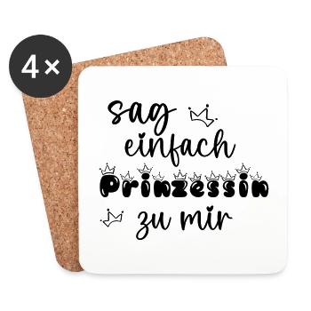 Sag einfach Prinzessin - Untersetzer (4er-Set) - Weiß - Vorne