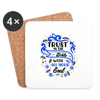 Christianity Trust in the Bible With All Your - Coasters (set of 4) - white - Front