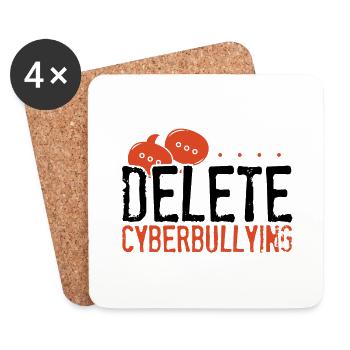 Anti-Mobbing-Geschenke Löschen Cybermobbing-Geschenk - Untersetzer (4er-Set) - Weiß - Vorne