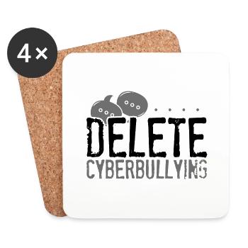 Anti-Mobbing-Geschenke Löschen Cybermobbing-Geschenkidee - Untersetzer (4er-Set) - Weiß - Vorne