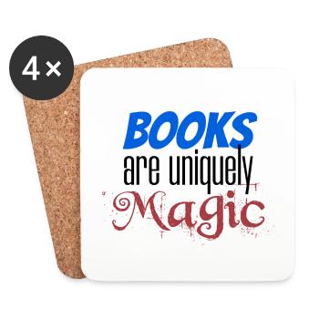 Book Lover Gifts Books are Uniquely Magic Reader - Coasters (set of 4) - white - Front