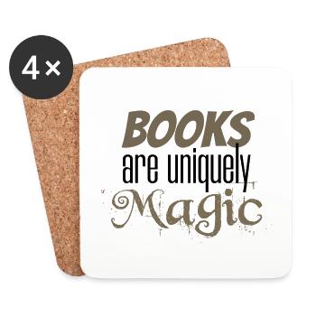 Book Lover Gift Books are Uniquely Magic Reader - Coasters (set of 4) - white - Front