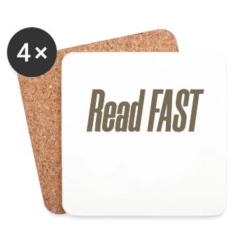 Reader Gift Read Fast Live Slow Book Lover Gift - Coasters (set of 4) - white - Front