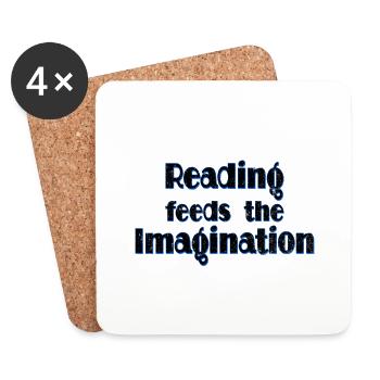 Book Lover Geschenklektüre regt die Fantasie an - Untersetzer (4er-Set) - Weiß - Vorne