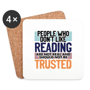 Reader Gifts People Who Don't Like Reading Not - Coasters (set of 4) - white - Front