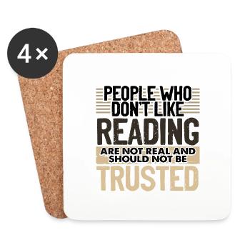 Reader Gifts People Who Don't Like Reading Not - Coasters (set of 4) - white - Front