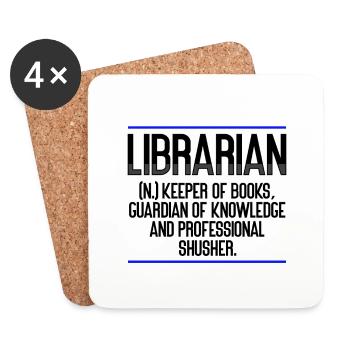 Librarian Gifts Keeper of Books Guardian of - Coasters (set of 4) - white - Front