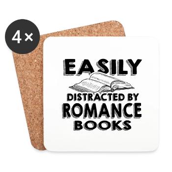 Cadeaux de roman d’amour facilement distraits par la romance - Dessous de verre (lot de 4) - blanc - Devant