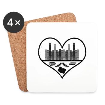Book Lover Gift Ideas Books Inside a Heart Gift - Coasters (set of 4) - white - Front