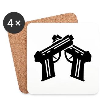 Pistol Symbol - Coasters (set of 4) - white - Front