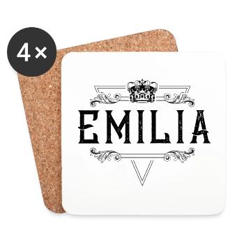 Emilia Name - Coasters (set of 4) - white - Front