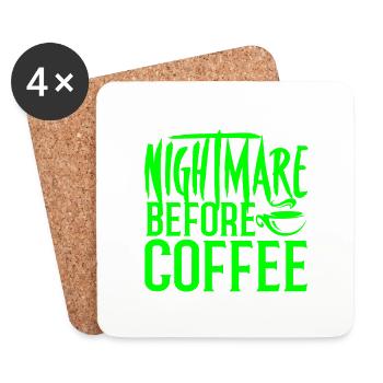 Kaffeesüchtiger Geschenk Albtraum vor Kaffeeliebhaber - Untersetzer (4er-Set) - Weiß - Vorne