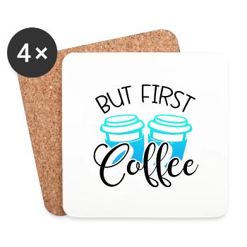 Cadeau de buveur de café mais premier cadeau d’amateur de café - Dessous de verre (lot de 4) - blanc - Devant