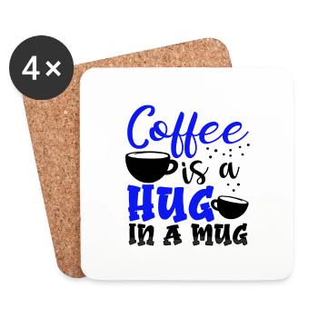 Kaffeetrinker Gft Kaffee ist Umarmung in einer Tasse Kaffee - Untersetzer (4er-Set) - Weiß - Vorne