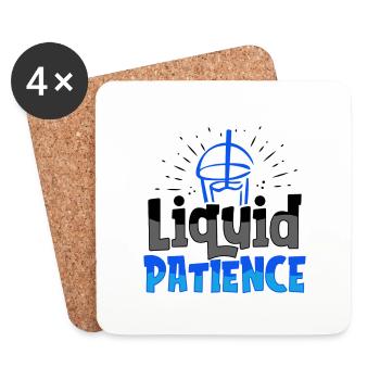 Caffeine Lover Gift Liquid Patience Coffee - Coasters (set of 4) - white - Front