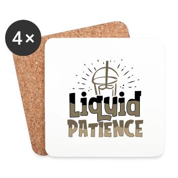 Caffeine Lover Gifts Liquid Patience Coffee - Coasters (set of 4) - white - Front
