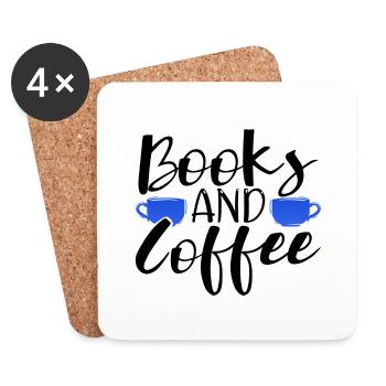 Kaffeeliebhaber Geschenkbücher und Kaffeegeschenk - Untersetzer (4er-Set) - Weiß - Vorne