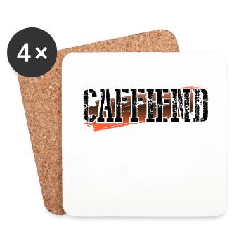 Coffee Lover Gift Caffiend Coffee Addict Gifts - Coasters (set of 4) - white - Front