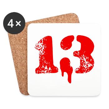 13 Number symbol - Coasters (set of 4) - white - Front