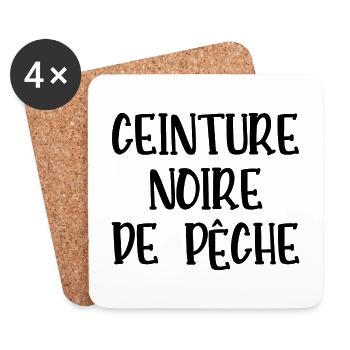 ceinture noire de pêche - Dessous de verre (lot de 4) - blanc - Devant