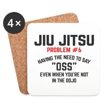 BJJ Jiu Jitsu - Untersetzer (4er-Set) - Weiß - Vorne