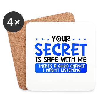 Sarkastisches Geschenk Ihr geheimer Safe nicht zuhören - Untersetzer (4er-Set) - Weiß - Vorne