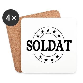 Soldat Beruf - Untersetzer (4er-Set) - Weiß - Vorne
