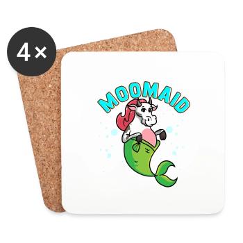 Moomaid Funny Cow Mermaid Sarcasme Cadeaux - Dessous de verre (lot de 4) - blanc - Devant