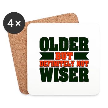 Alternder Humor Älter Definitiv kein klügerer Sarkasmus - Untersetzer (4er-Set) - Weiß - Vorne