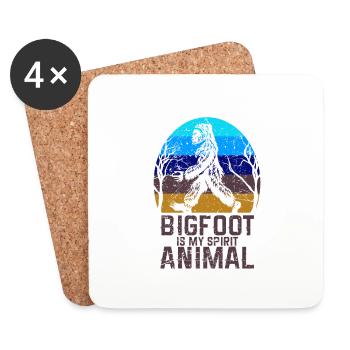 Bigfoot est mon animal spirituel, amant de Bigfoot, je - Dessous de verre (lot de 4) - blanc - Devant