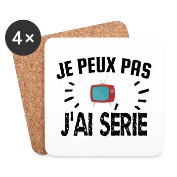 je peux pas j'ai série - Dessous de verre (lot de 4) - blanc - Devant