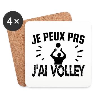je peux pas j'ai volley - Dessous de verre (lot de 4) - blanc - Devant