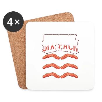 Fitness Humor Check Out My Six Pack Bacon Lover - Coasters (set of 4) - white - Front