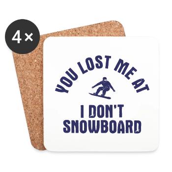 Snowboard Spruch für Snowboarder - Untersetzer (4er-Set) - Weiß - Vorne