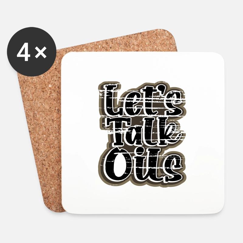 Ätherische Öle Geschenk lassen Sie uns reden Öle Spaß Essential - Untersetzer (4er-Set) - Weiß