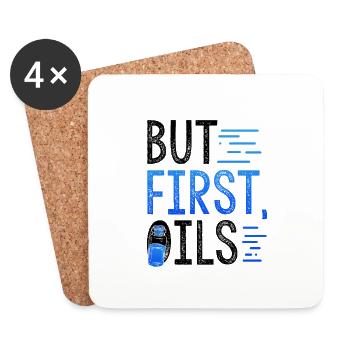 Essential Oil Gift But First Essential Oils Gift - Coasters (set of 4) - white - Front
