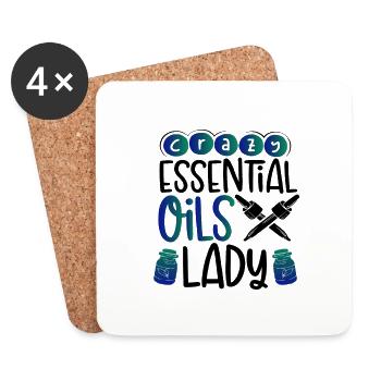 Crazy Essential Oils Lady Gifts Essential Oils - Coasters (set of 4) - white - Front