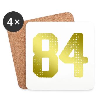 maillot numéro 84 - Dessous de verre (lot de 4) - blanc - Devant