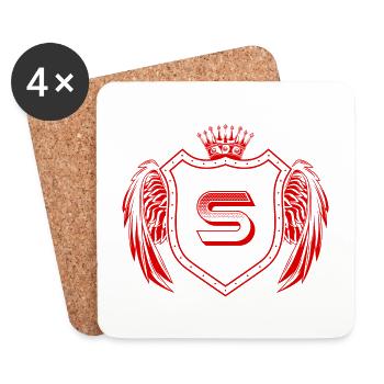 S letter Coat of arms - Coasters (set of 4) - white - Front