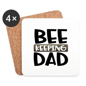 Imker Geschenk Spaß Bienenhaltung Papa Geschenkidee - Untersetzer (4er-Set) - Weiß - Vorne