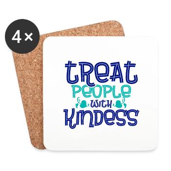 Cadeau anti-intimidation Traiter les gens avec gentillesse - Dessous de verre (lot de 4) - blanc - Devant