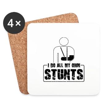 Dare Devil Gifts Do My Own Stunts Funny broken - Coasters (set of 4) - white - Front