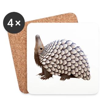 Niedliches Pangolin-Design - Untersetzer (4er-Set) - Weiß - Vorne