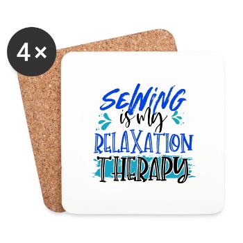 Quilter Gifts La couture est ma thérapie de relaxation - Dessous de verre (lot de 4) - blanc - Devant