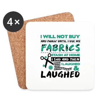 Quilter Gift Je n’achèterai aucun tissu jusqu’à ce que je - Dessous de verre (lot de 4) - blanc - Devant