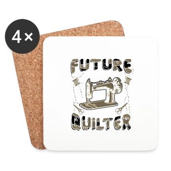 Quilten Humor Future Quilter Geschenkidee - Untersetzer (4er-Set) - Weiß - Vorne