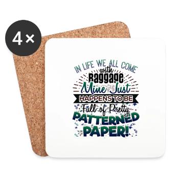 Scrapbooker Life a du papier à motifs de mine à bagages - Dessous de verre (lot de 4) - blanc - Devant